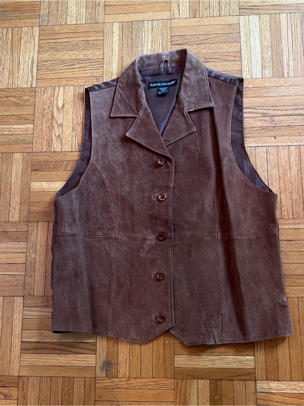 Savannah Brown Suede Button Vest